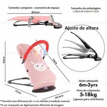 Baby Rocking Chair Adjustable Rocking Chair With Toy Baby Rocking Chair Helps Sleep - Blu - Visualizzare 2