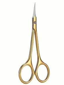 1pc Ergonomic Stainless Steel Nail Scissors - Precision Curved, Non-Slip Handle, Rainbow Color Finish, Suitable For Nail & Eyebrow Care, Unscented, Suitable For Both Hands, Multipurpose, Applicable For Eyelash Trimming