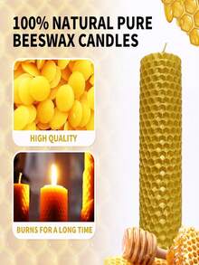 JAYSUING Beeswax Sheets, Handmade DIY Christmas Atmosphere Creative Honeycomb Candle, Pure Beeswax Roll Wax Sheets Material. It Can Be Used To DIY Holiday Candles, Stimulate Children's Creativity, And Improve Their Hands-On Ability. It Can Also Create A More Festive Atmosphere. - Multicolor - View 6