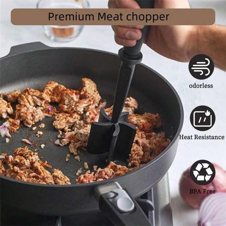 1入肉類切碎器、撕碎機、耐熱粉碎機,適用於漢堡肉、碎牛肉壓碎器撕碎機頂級肉泥機磨豬肉、牛肉、火雞肉等製作漢堡的工具 - 黑色 - 查看 5