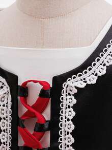 Váy phù dâu tay dài nhiều màu cho bé gái, thích hợp cho các bữa tiệc - Đỏ - Xem 6