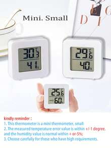 1个/2个/3个迷你室内温湿度计，数字温湿度计，高精度显示，壁挂式，小巧便携