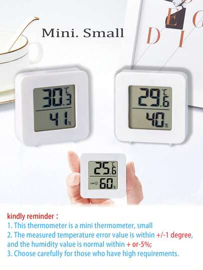 Termometru higrometru de interior mini 1 buc/2 buc/3 buc, contor digital de umiditate și temperatură, afișaj de înaltă precizie, montare pe perete, compact, portabil