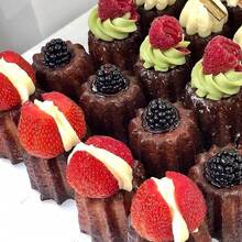 4/6/9/12 Pcs Non-Stick Angel Food Cake Baking Pan, Suitable For Commercial, Home, Daily, Birthday, Wedding, Cake Mold, Oven Use - Rose Gold - View 3