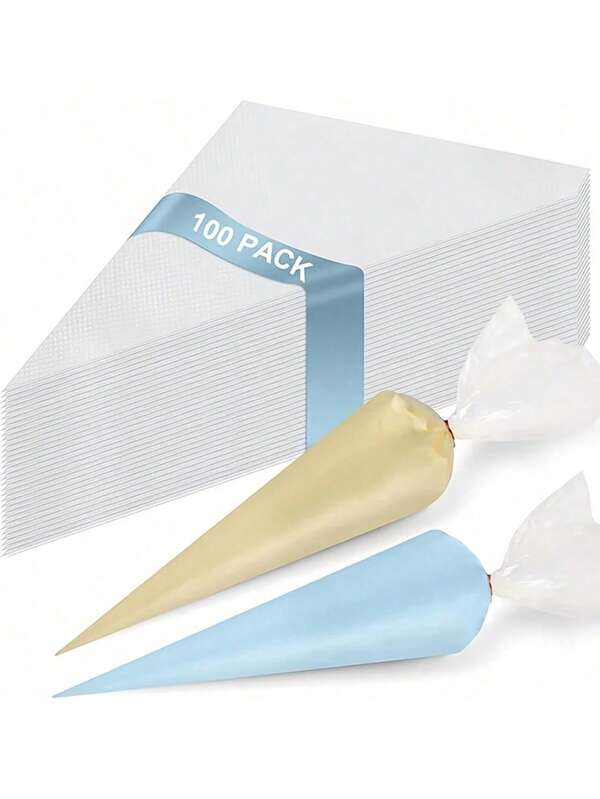 100pcs Piping Bags, Thick Pastry Icing Decorating Bags, Durable Plastic Frosting Bags For Kitchen And Restaurant, DIY Cake Decorating Products, Essential Baking Tools For Dessert Decoration
