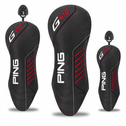 ​1pc Modern Digital Design Golf Club Head Cover - Vibrant Patterned Black For Fairway Wood & Hybrid Clubs | Premium Golf Gift For Discerning Enthusiasts