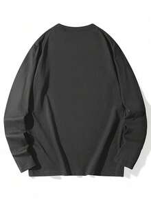 女士休闲棉质宽松字母印花圆领长袖 T 恤，时尚百搭，春秋季