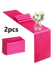 2件/5件/10件缎面婚礼装饰桌旗适用于酒店活动家居生日餐厅宴会丝带桌旗派对桌旗 - 彩色 - 查看 76