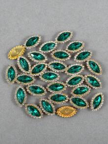 50 piezas/paquete, 11*20mm Flores de Girasol de Rhinestones, Flores de Rhinestones de Doble Capa, Rhinestones Multicolor para Ropa DIY, Vestido de Novia, Zapatos, Bolsos