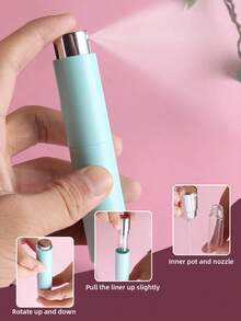 1/2/5 件 10ml 高端旋转喷雾玻璃香水瓶 - 可再填充面部喷雾瓶，超细雾，便携式旅行必备，适合旅行、学校、度假、露营、度假、迷你时尚旅行香水喷雾瓶带补充工具 - 彩色 - 查看 3