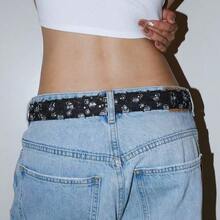 1件星形朋克休闲PU（聚氨酯）女士腰带，时尚百搭牛仔街头设计，适合所有季节 - 彩色 - 查看 5