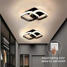 1pc LED Ceiling Light, Adjustable Color Temperature (3000K-6000K), Semi-Recessed Installation, Minimalist Design For Living Room, Coffee Shop, Hallway, Bedroom, Kitchen, Sleek Ceiling Light, Plastic Lampshade, LED Lights For Ceiling - Three Colors Of Light - View 3