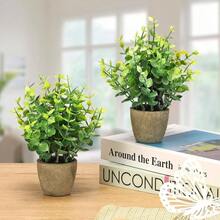 4 Pack Plants Ceramic Artificial Greenery Potted Plants Home Decor Office Decor Room Decor Farmhouse Decor Indoor Table Bathroom Decor