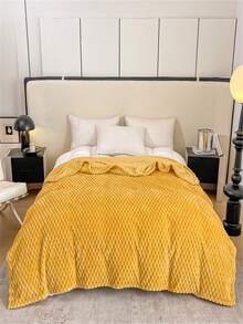 1 Chăn lông cừu mềm mại ấm áp họa tiết kẻ sọc màu trơn, thích hợp trang trí phòng ngủ, mọi mùa, quà tặng, chăn đắp mềm mại thoải mái cho nữ, có thể giặt bằng máy, phong cách hiện đại, đa năng, kết cấu mềm mại, quà tặng Giáng sinh, chăn len Halloween, chăn cắm trại, quà tặng Ngày của Mẹ, chăn đắp bằng vải nỉ lông nhân tạo sọc rộng, chăn ngủ trưa thư giãn, chăn đắp nhỏ cho văn phòng - Màu vàng - Xem 5