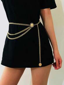 1Piece Chunky Alloy Layered Queen Head Pendant Body Chain - Retro Waist Chain Women's Streetwear  Jewelry - Nhiều màu - Xem 1