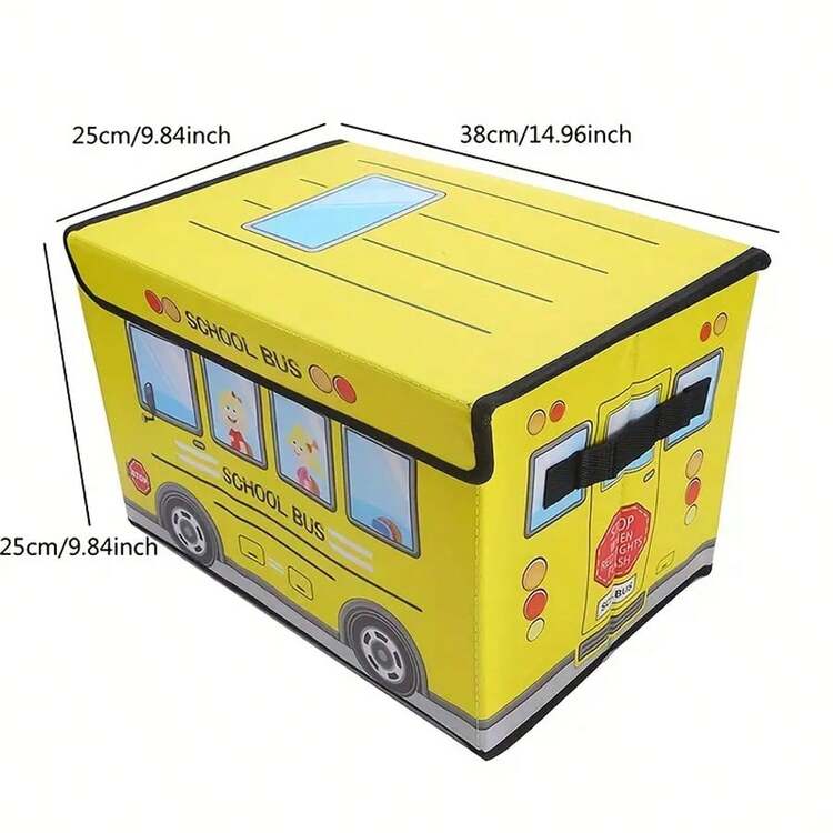 1Pc Cartoon Car Storage Box Kids Room Decorative Basket, Foldable Seasonal Clothes Storage Bin, Portable Organizer For Baby/Children's Room, Office & Home Use - Multicolor - View 11