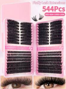 616/512/488Pcs D Roll 大容量大容量睫毛书睫毛延长套件 10D+20D+30D+40D +50D+60D+80D/50D+60D+80D+100D 自然眼妆假睫毛 10-16 混合防水化纤貂毛 3D 单睫毛束易于携带可重复使用适合日常外出、节日、日常化妆、角色扮演睫毛、全妆日常佩戴 640/448/576/570/544/560/240/184/120 件 - 彩色 - 查看 17