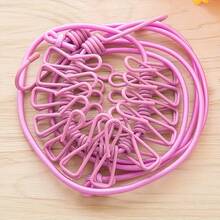 Adjustable Elastic Portable Travel Clothesline - 12 Clips, Extendable Indoor/Outdoor Drying System Ideal For Camping, Backpacking, Laundry Rooms, Balconies, And Travel, Lightweight Yet , Quick-Tension Filament Cord With Flexible Support Arms, Space-Saving Portable Clothesline For Quick Air Dry, Weather-Resistant, Easy Setup And Tidy Drying Solution Suitable For Dorms, Hotels, Gyms, Patios, And Laundry Room Organization; Provides Adjustable Height And Multi-Line Options; Flexible, Corrosion-Resistant Cords; Quick Cleanup And Reuse; Ideal For Small Spaces And Travel-Friendly Packability - Multicolor - View 7