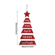 1/2/170 Sets Available, 6 Pcs/Set Merry Christmas May Your Days Be Merry And Bright Red Christmas Tree Shaped Stars Blessing Slogans Wooden Wall Decoration, Welcome Sign Decoration, Fun Countryside Fireplace Decoration, Winter And Christmas Themed Party Home Decoration, Shopping Center Wall Decoration - Multicolor - View 10