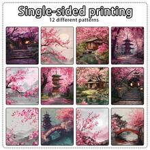 24/36 peças 5,9*5,9 polegadas bloco de papel para scrapbook com pintura de paisagem em flor de ameixa, papel criativo de alta qualidade para scrapbooking de um lado, para scrapbooking faça você mesmo, criação de cartões, diário e artesanato - Multicolorido - Ver 6