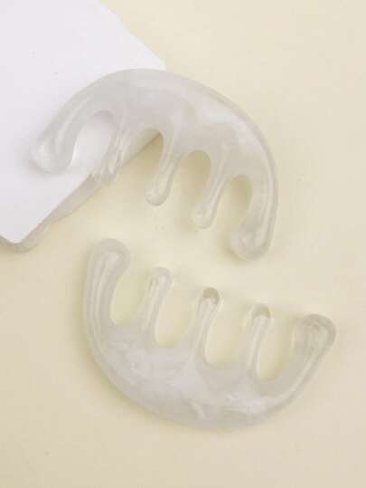 1pc 5-Tooth Head Massage Comb, Portable & Practical Resin Head Massage Tool, Hair Massage Comb For Meridian Massage