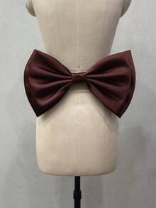 1pc 37cm Black Satin Back Bow Decor Waist Decoration Halloween Valentine's Day - Black - View 21
