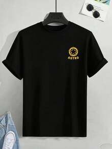 TAGLIE FORTI Graphic Tee ASTRO Crew Neck T-shirt da uomo oversize con grafica vintage bifacciale,Cotone di alta qualità, resistente ed elegante, stampa audace unica