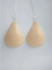 全新硅胶隐形文胸带肩带，防滑款式，提升聚拢，专为婚纱、无肩带连衣裙、隐形内衣、连衣裙和旅行/度假设计，提升乳沟和性感胸部胶带 - 杏色 - 查看 5