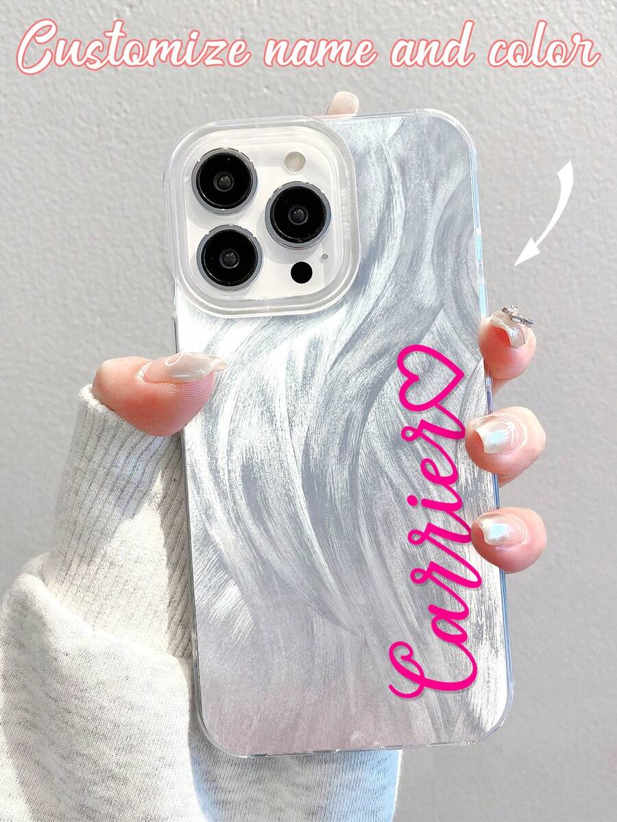 1 chiếc ốp lưng điện thoại TPU mềm trong suốt chống sốc, thiết kế hình trái tim và chữ tùy chỉnh cho S20, S21, S22, S23, S24, A12, A14, A15, A21, A22, A31, tương thích với iPhone 11/13/14/15/16 Pro Max, phiên bản quốc tế, không phải phiên bản nội địa. - Nhiều màu - Xem 1