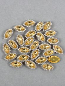 50 piezas/paquete, 11*20mm Flores de Girasol de Rhinestones, Flores de Rhinestones de Doble Capa, Rhinestones Multicolor para Ropa DIY, Vestido de Novia, Zapatos, Bolsos