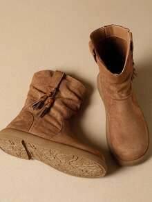 Botas de trabajo marrones para mujer, botas de construcción resistente para otoño, impermeables y antideslizantes, botas vaqueras para uso laboral - Adecuadas para diversas actividades diarias