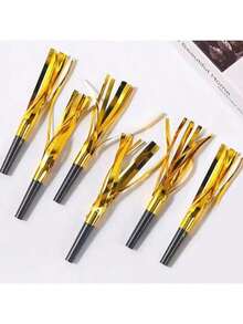 6 件套生日派对吹龙配流苏哨子、生日派对喇叭、全息流苏派对发声器 - 多色哨子，适合生日和活动庆祝活动，塑料彩虹发声器适用，派对装饰的最佳选择 - 粉色 - 查看 16