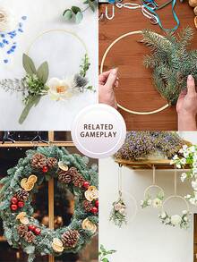 4pcs Beige Dreamcatcher Bamboo Rings, Decorative Hoops For Outdoor Lawn, Wedding, Wall, Bedroom Decor, Wind Chimes, Woven Hangings, Christmas, Halloween And DIY Embroidery Hoop