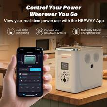 HEPWAY Alpha 2000 Portable Power Station, 2400W/2048Wh Expandable Capacity, 32kWh With APP Wi-Fi X-Boost 3600W AC Outlet, Fully Charges In 1.5 Hours, Suitable For Home UPS Emergency Outdoor RV Camping Solar Generator (Solar Panels And Batteries Not Included) - 2000-luying - Xem 4