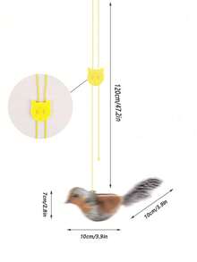 Juguete para gato con pájaro realista que hace sonidos de aleteo, juguete interactivo para gatos con pájaro que chirría, sin necesidad de batería, que simula el juego de caza del gato, con alas que aletean y pájaro que chirría, adecuado para gatos de interior