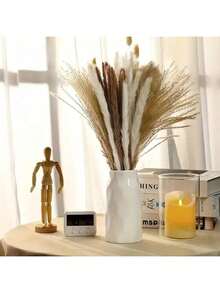 200 Pampas Grass For Bohemian Style Home Decor, 17 Inch Neutral Dried Pampas Flowers For Western Modern Bedroom Dining Table Bathroom Wedding Baby Shower Decoration, For Elegant Flower Arrangements, Home And Table Decor Home, Kitchen Supplies