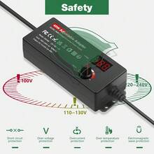 Adapter 4V - 24V 2A 48W Switching Power Supply 4V 5V 6V 9V 12V 15V 18V 19V 20V 24V 1A 1.5A 2 Amps Adjustable Alternating Current/Direct Current Converter Transformer With 14 Tips & Polarity Converter - US B Type Plug(110-127V) - View 5