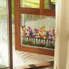 Daisy Fence Flower Painted Wall Stickers, Floral Art DIY Wall Decals Removable Vinyl Peel And Stick For Kitchen Nursery Living Room Bedroom Decorations Wall Decor Kitchen Decor Home Decor