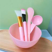 Set de 5 piezas de tazón para mascarilla facial, tazón de plástico grande para mascarilla facial DIY Spa, paleta, cepillo de silicona, herramientas de belleza