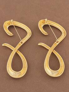 1 pezzo Spilla asimmetrica minimalista in lega di colore oro/argento con simbolo dell'infinito, grande spilla in metallo a forma di numero 8, gioiello adatto per l'uso quotidiano delle donne