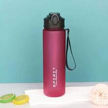 1pc, 25oz Leak-Proof Portable Sports Bottle, With Timestamp, 750ml Cup, Two Options: Straw And Direct Drinking Spout. Suitable Sports And Fitness, Camping, School, Etc. Keep Your Cup Full At Any. As A, Valentine'S Day, Labor Day, Teachers' Day. - 紅色-750ML - 查看 2