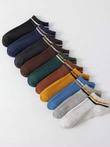 10pairs Striped Pattern Ankle Socks - Multicolor - View 7