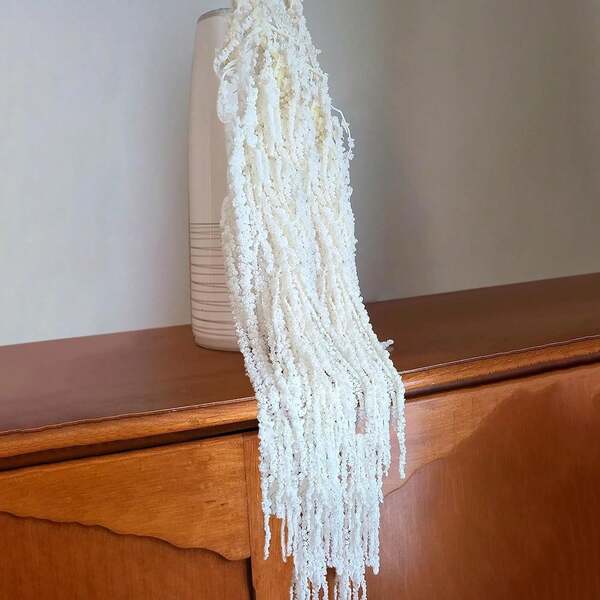 5pcs/10pcs Bleached Hanging Wisteria Amaranth Dried Floral Beaded Garland Decor, Boho Natural Vine Tassel Wreath Set - Preserved Flower Bouquet, Suitable For Wedding Arch, Floral Arrangements, Home Vase Decor, Wall, Christmas Wedding Decoration, Home Decor - Non-Electric, DIY Home Wedding Craft Decoration