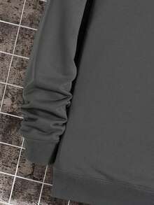 GRDR Men's Casual Solid Color Pullover Crew Neck Sweatshirt - Dark Grey - View 3