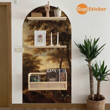 1 Roll 2pcs PVC Material 17.72X70.87inch Modern Minimalist Style Arched Wall Decals, Self-Adhesive Removable Wallpaper, Thick Wear-Resistant Wall Stickers, Suitable For Bedroom Headboard, Entryway, Living Room Backdrop, Furniture Side, For Home Decor, Space Renovation And Renewal Wall Paper Wall Decor Room Decor Wallpaper Peel And Stick