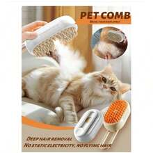 1-Piece Pet Steamer And Massaging Comb, Cat And Dog Fur Cleaning Tool, No Need To Wash Pet Steamer Comb, No Rinse Steam Massage Comb One-Button Brush, USB Charging, Suitable For Cats And Dogs, Daily Care Tool, Portable Hair Beauty Tool. - màu trắng sữa - Xem 8
