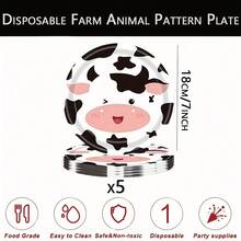 30 piezas Platos de papel desechables con tema de granja, platos de papel impresos con animales de granja de 7 pulgadas (granja, vaca, lechón, cordero, pollito, cachorro), adecuados para reuniones diarias, picnics de camping, celebraciones festivas, vajilla de fiesta, platos de fiesta, tema de granja, platos de postre