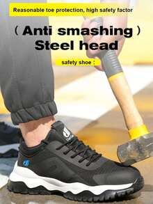 Dian Sen Pantofi de pentru bărbați, pantofi sport cu vârf din oțel, pantofi de lucru, confortabili, rezistenți la perforații și respirabili, pregătiți pentru vară, pantofi de sport EVA, ușori, pentru lucru în aer liber, cadou perfect, pantofi cu vârf din oțel pentru bărbați, pantofi sport de lucru, pantofi de lucru pentru femei, adidași sport de cu vârf din oțel, material plasă, talpă EVA