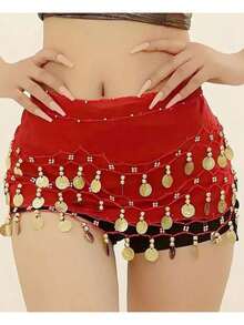 Oriental/ Belly Dance Coin Belt BellyDance Hip Scarf Gold Coin Belly Dance Costume Accessory Dance Coin Belt Perfect For Bohemian Stage Performances - Multicolor - View 8