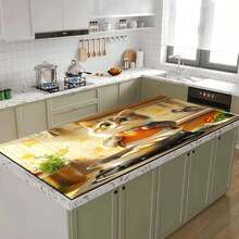 1 pièce Tapis de séchage de vaisselle pour comptoir de cuisine à imprimé chat, super absorbant cache les taches, tapis polyvalent à dos en caoutchouc pour égouttoir à vaisselle, machine à café, lave-linge